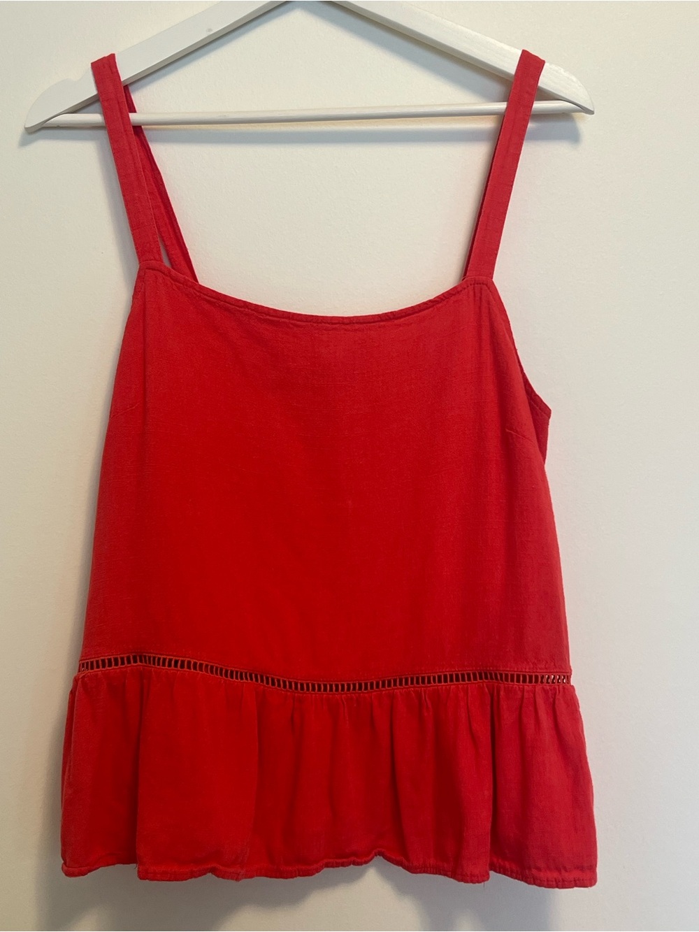 Dotti Red Ruffle Hem Camisole Tank